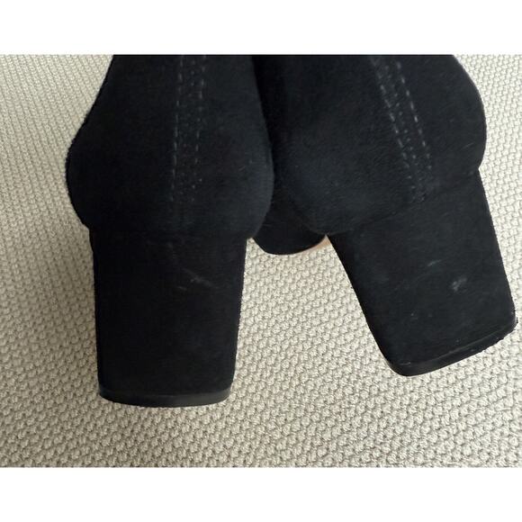 $575 Stuart Weitzman Niki 60 Suede Boots Black Sock 7.5 Great Condition - Picture 6 of 10